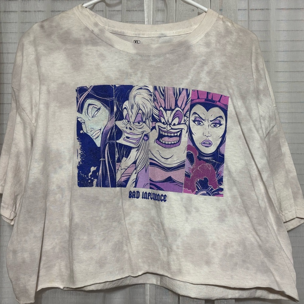 Disney Graphic Cropped Tee with Villain Print